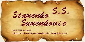 Stamenko Šumenković vizit kartica